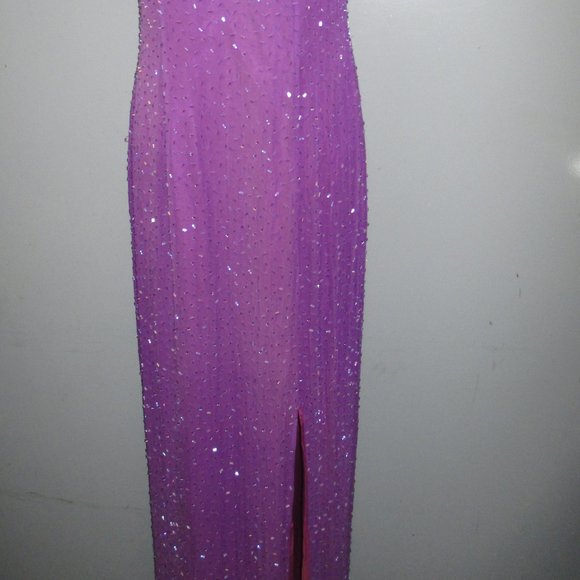 Bella Diosa Collection Ballroom Dress Size 6 Purple/Silver Sequence Lined Dress - Picture 6 of 13